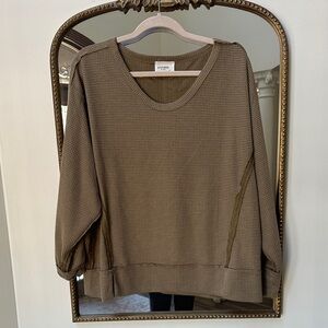 Brown Waffle Knit Sweater